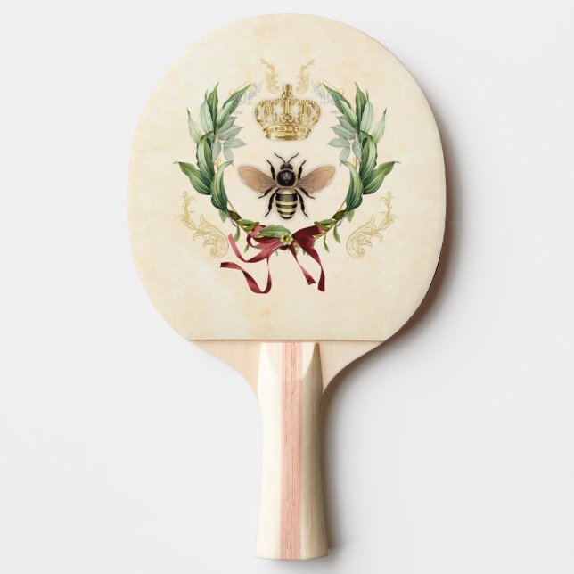 Modern Vintage Botanical Queen Bee Pingisracket (Framsidan)