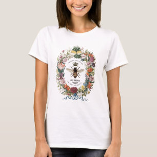MODERN VINTAGE BOTANICAL QUEEN BEE T SHIRT