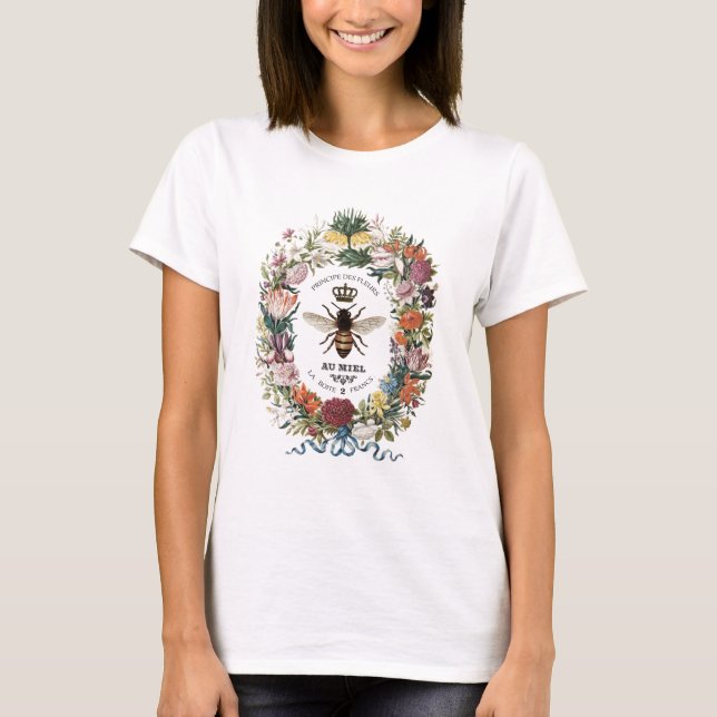 MODERN VINTAGE BOTANICAL QUEEN BEE T SHIRT (Framsida)