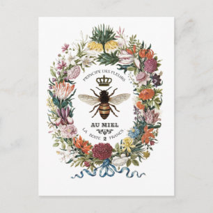 MODERN VINTAGE BOTANICAL QUEEN BEE VYKORT