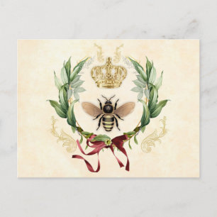 Modern Vintage Botanical Queen Bee Vykort
