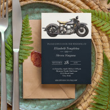 Modern Vintage bröllop i den ryska motorcykelflott