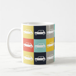 Modern Vintage Checkerboard Mini Cooper Kaffemugg