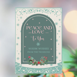 Modern Vintage Classic Winter Peace Kärlek Julkort