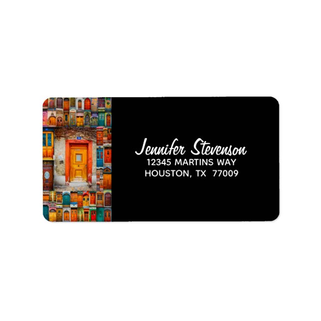 Modern Vintage-dörrkonturfotografi Adressetikett (Framsidan)