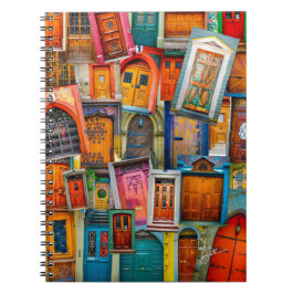 Modern Vintage-dörrkonturfotografi Anteckningsbok Med Spiral