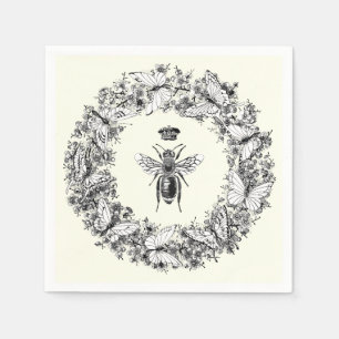 Modern Vintage drottning Bee Krona Butterfly WAN Pappersservett