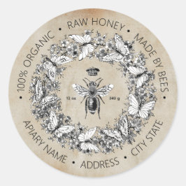 Modern Vintage Drottning Bihimmel Havre Honung Kra Runt Klistermärke