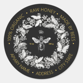 Modern Vintage Drottning Bihimmel Havrefjäril Kran Runt Klistermärke