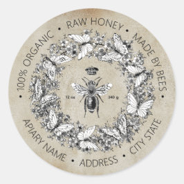 Modern Vintage Drottning Bihimmelbi Honung Kraft Runt Klistermärke