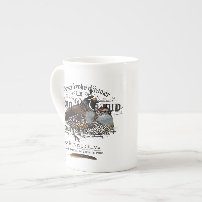 modern vintage faller kvail benporslin mugg (Framsida vänster)