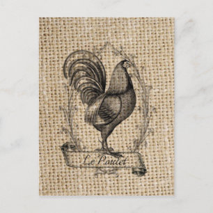 Modern vintage Farm Chicken fransk land tupp Vykort
