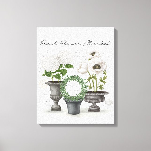 MODERN VINTAGE FARMHOUSE WHITE GARDEN CANVASTRYCK (Framsida)
