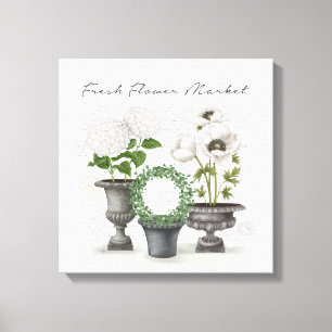 MODERN VINTAGE FARMHOUSE WHITE GARDEN CANVASTRYCK