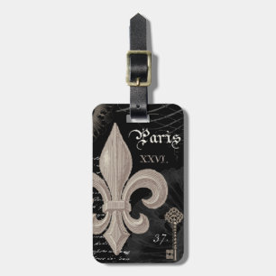 modern vintage fleur de lis bagagemärkre bagagebricka