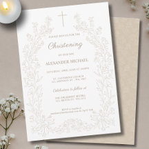 Modern Vintage Floral Christening Baptism