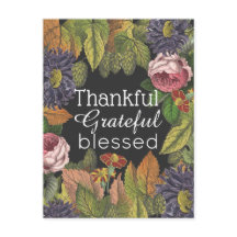 Modern Vintage Flowers-Thanksgiving med meddelande