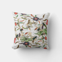 Modern Vintage Fransk Bes & Flowers Dekorativ kudd