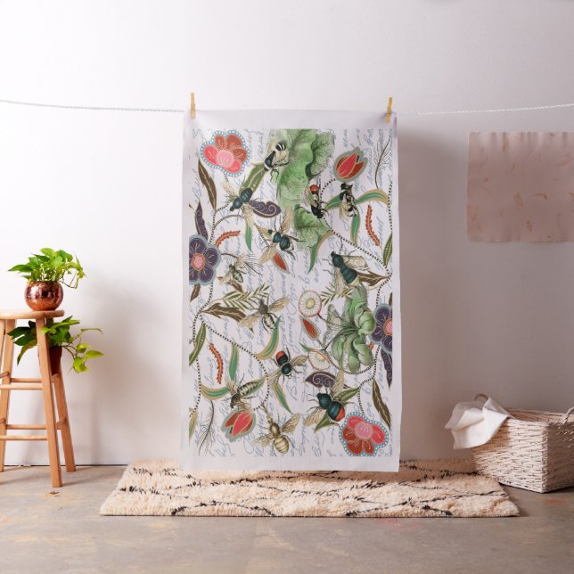 Modern Vintage Fransk Bes & Flowers Tyg (In Situ)