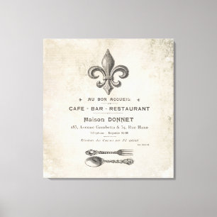 Modern Vintage Fransk Bistro Canvastryck