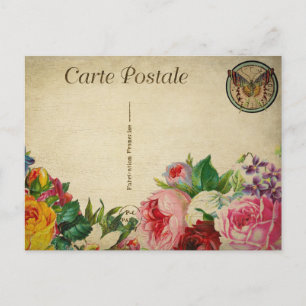 Modern Vintage Fransk collage art Butterfly Postca Vykort