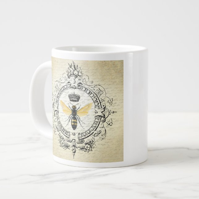 modern vintage fransk drottning bee jumbo mugg (Framsida vänster)