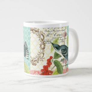 Modern Vintage Fransk Fågelkaffe mugg Jumbo Mugg