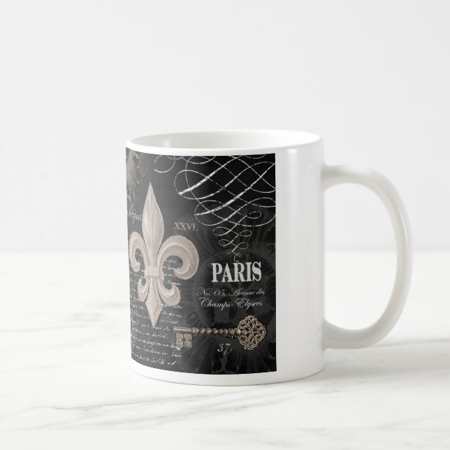 modern vintage fransk fleur de lis kaffemugg (Höger)