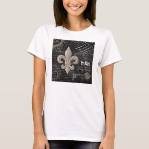 modern vintage fransk fleur de lis tee