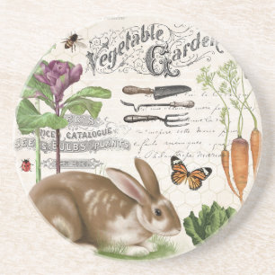 Modern Vintage Fransk Garden Rabbit Underlägg