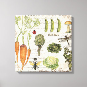 modern vintage fransk grönsaksodling canvastryck