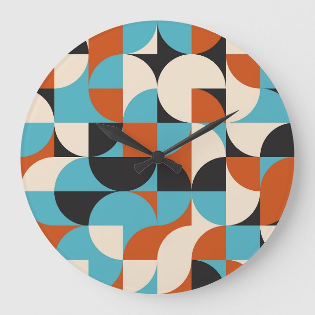 Modern Vintage: Geometriska retroformer. Stor Klocka (Framsida)
