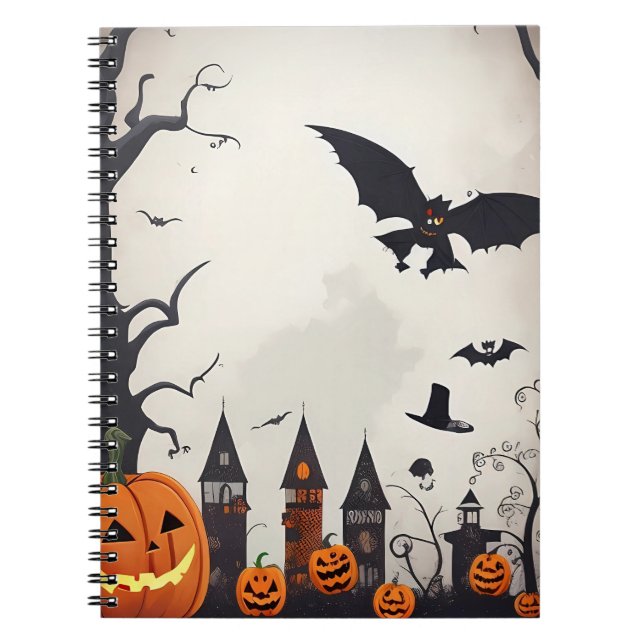modern vintage halloween bärbar dator anteckningsbok (Framsidan)