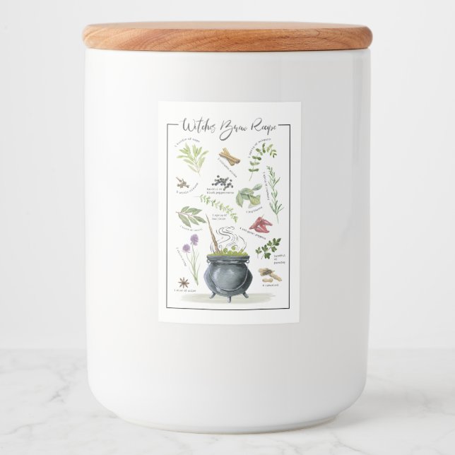 Modern Vintage Halloween cauldron recept 1 Mat Etikett (Framsida)