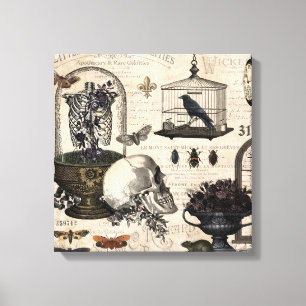 Modern Vintage Halloween Garden Canvastryck