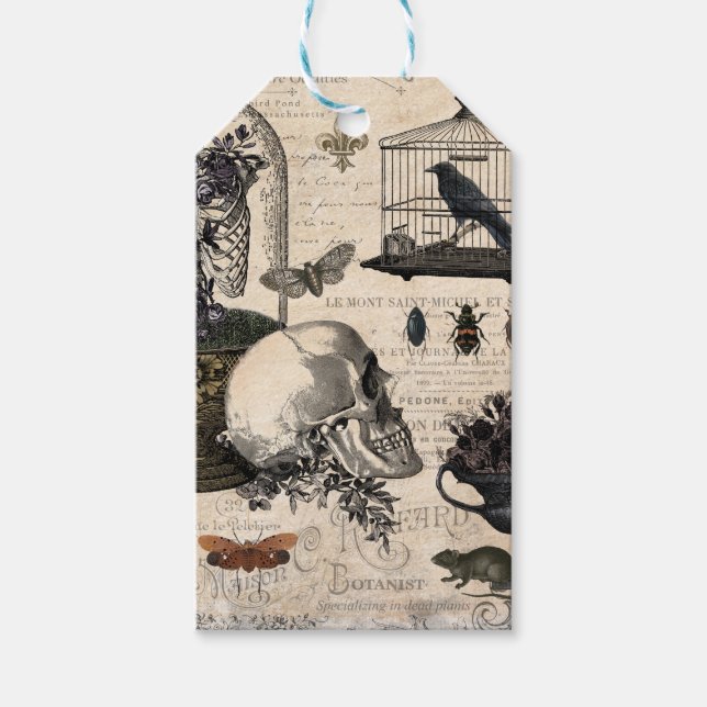 Modern Vintage Halloween Garden Presentetikett (Framsidan)