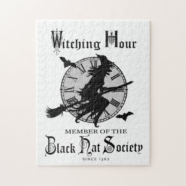 Modern Vintage Halloween-häxa Pussel (Vertikal)