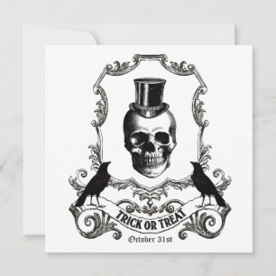 Modern Vintage Halloween-skalle Kort