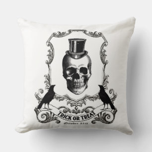 Modern Vintage Halloween-skalle Kudde