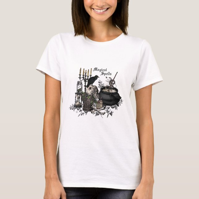 Modern vintage Halloween-skalle T Shirt (Framsida)