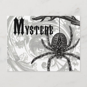 modern vintage halloween tarantula vykort