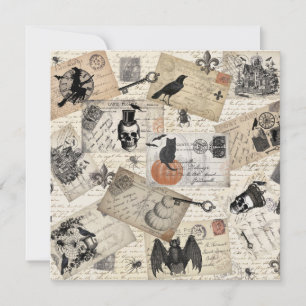 Modern vintage Halloween-vykort Kort