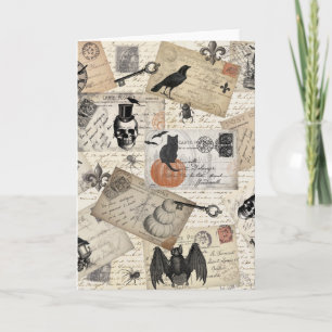 Modern vintage Halloween-vykort Kort