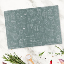 Modern Vintage Kitchen Utensils Cute Doodle