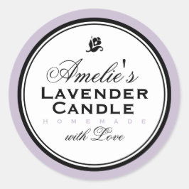 MODERN VINTAGE LAVENDER | PERSONLIG STICKER RUNT KLISTERMÄRKE