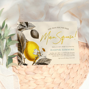 Modern Vintage Lemon Huvudsqueeze Bröllopsdusch Inbjudningar