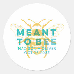 Modern Vintage Meant To Bee Bröllop Tack Runt Klistermärke