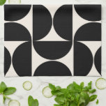 Modern Vintage Mönster, svart och vitt i mitten av Kökshandduk<br><div class="desc">Retro Mid Century Modern Mönster - Abstrakt Geometric Shapes - Minimalist Mönster i svart och gräddvit.</div>