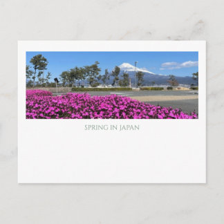 Modern Vintage Mt Fuji Japan Spring Pink Shibazaku Vykort
