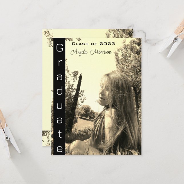 Modern vintage, naturligt foto Studenten (Fram/Back In Situ)